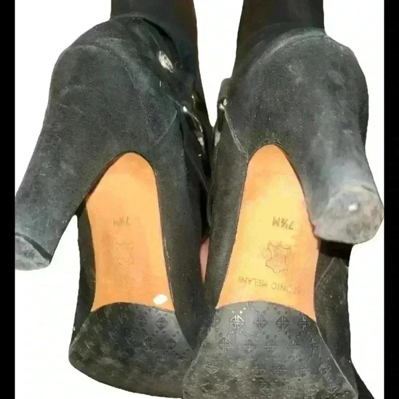 Suede heeled boots 7 1/2 - Picture 4 of 5